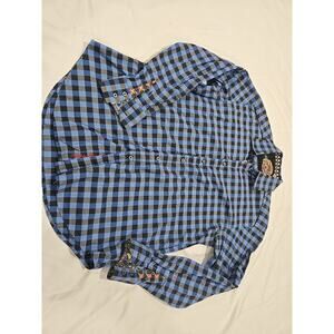 Robert Graham Mens Shirt Large Blue/ Black (5a)